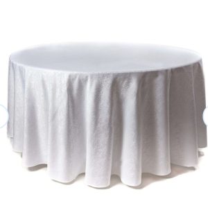 Round Table Rental in Paris with white tablecloth | 180 cm (10 Persons)