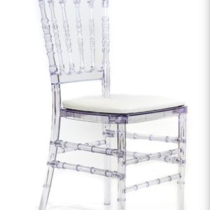 Side view Transparent Napoleon Chair Rental in Paris